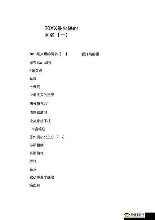 YW 最新网名相关精彩内容