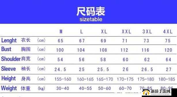 日本尺码解析之详细说明