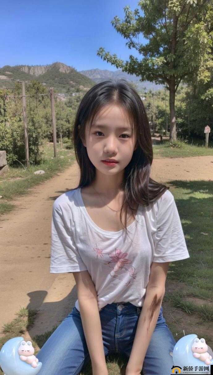 含苞待放的少女，在神秘花园中采摘鲜花