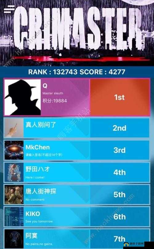 犯罪大师榜首Q究竟何方神圣？是真人高手还是官方账号？